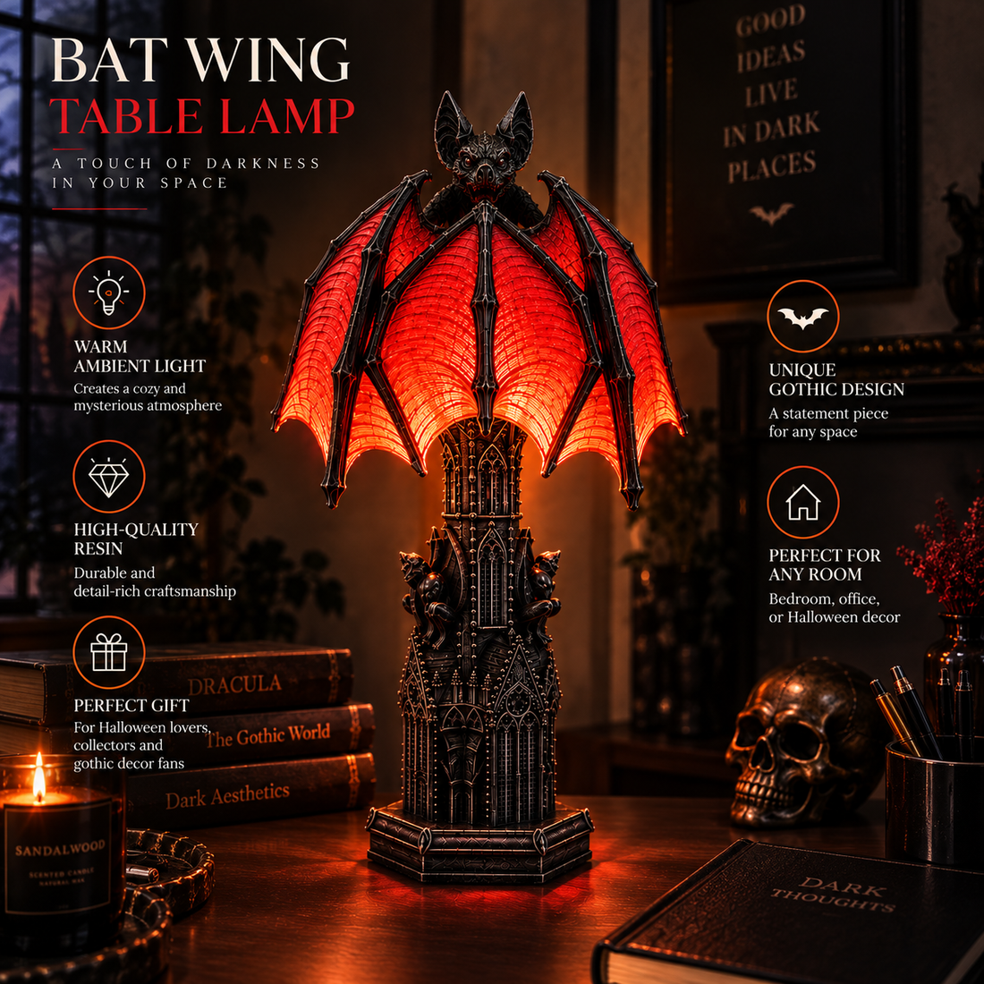 Bat Halloween Lamp By Likky